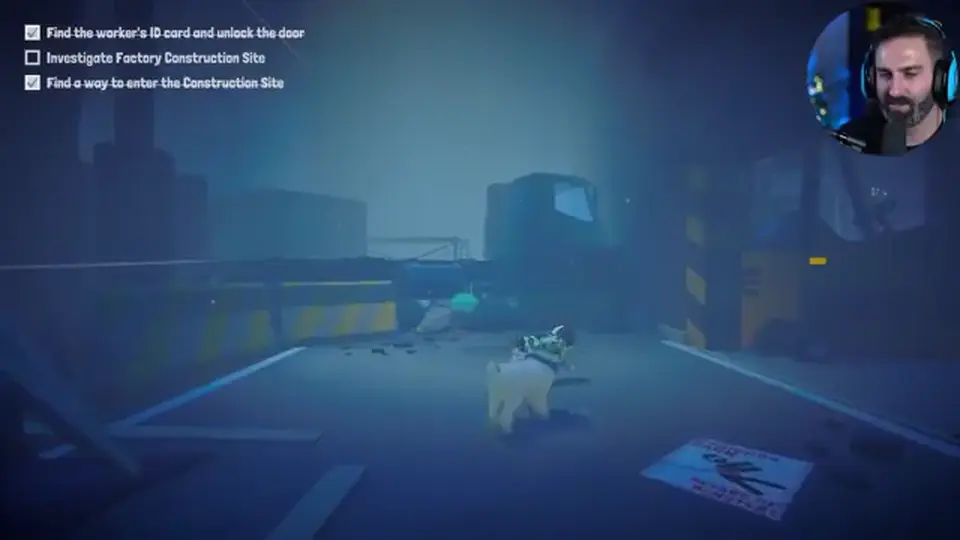 Haunted Paws hide prompt on the factory approach